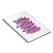 Rosa Federn dankbar dankbar, gesegnet Notizbuch Notizblock (Rechte Seite)