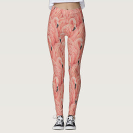 Rosa Federn Flamingo Leggings Yoga Hose