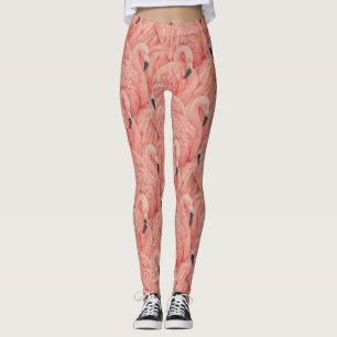 Rosa Federn Flamingo Leggings Yoga Hose