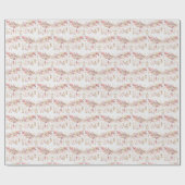 Rosa Federn und Blätter Geschenkpapier (Flach)