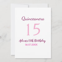 Rosa Fee 15. Geburtstag einfache moderne Quinceane