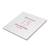 Rosa Fee 15. Geburtstag einfache moderne Quinceane Fliese (Seite)