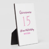 Rosa Fee 15. Geburtstag einfache moderne Quinceane Fotoplatte (Seite)