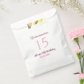 Rosa Fee 15. Geburtstag einfache moderne Quinceane Geschenktütchen (Versiegelt)