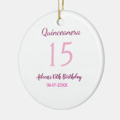 Rosa Fee 15. Geburtstag einfache moderne Quinceane Keramik Ornament (Links)