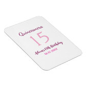 Rosa Fee 15. Geburtstag einfache moderne Quinceane Magnet (Rechte Seite)