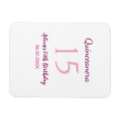 Rosa Fee 15. Geburtstag einfache moderne Quinceane Magnet (Horizontal)