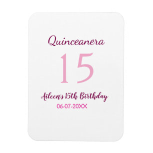 Rosa Fee 15. Geburtstag einfache moderne Quinceane Magnet