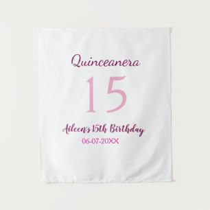 Rosa Fee 15. Geburtstag einfache moderne Quinceane Wandteppich