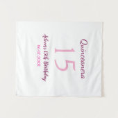 Rosa Fee 15. Geburtstag einfache moderne Quinceane Wandteppich (Vorderseite (Horizontal))