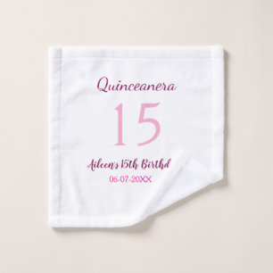Rosa Fee 15. Geburtstag einfache moderne Quinceane Waschlappen