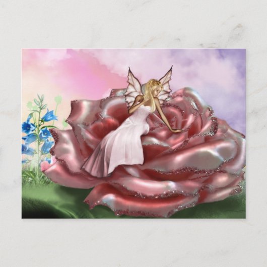 Rosa Fee (Postkarte) Postkarte (Vorderseite)