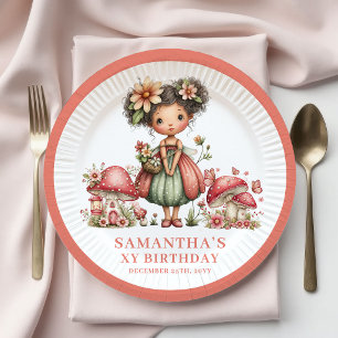 Rosa Feen 2. Geburtstag Röschenglanz Blumen Papier Pappteller