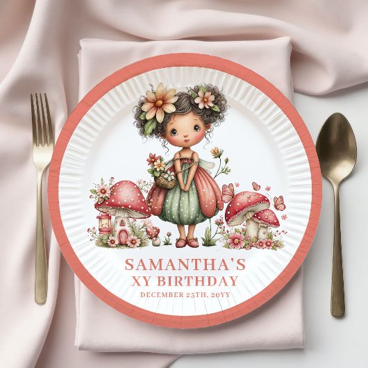 Rosa Feen 2. Geburtstag Röschenglanz Blumen Papier Pappteller