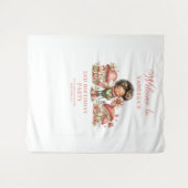 Rosa Feen 2. Geburtstagsröte Blumenbanner Wandteppich (Vorderseite (Horizontal))