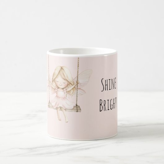 Rosa Feen auf Schaukel Kaffeetasse (Mittel)