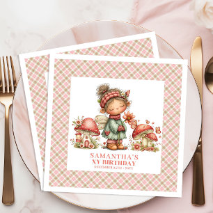 Rosa Feen Cottagecore Florale Geburtstagsfeier Serviette