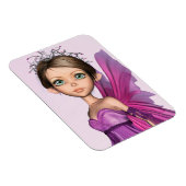 Rosa Feen Großer Augen Fantasy-Portrait Magnet (Rechte Seite)