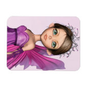 Rosa Feen Großer Augen Fantasy-Portrait Magnet (Horizontal)