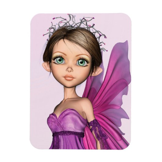 Rosa Feen Großer Augen Fantasy-Portrait Magnet (Vertikal)