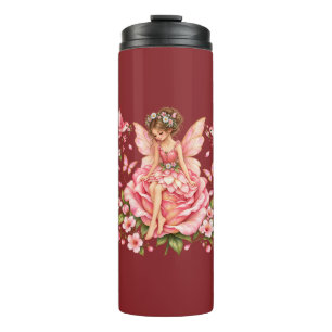 Rosa Feen-Thermobecher – Whimsische Feen Thermosbecher