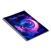 Rosa Feenflügel strahlende Sterne Kunst Notizblock (Rechte Seite)