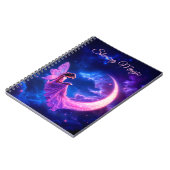 Rosa Feenflügel strahlende Sterne Kunst Notizblock (Linke Seite)