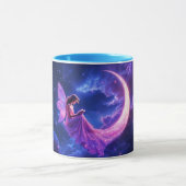 Rosa Feenflügel strahlende Sterne Kunst Tasse (Zentrum)