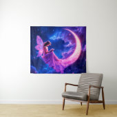 Rosa Feenflügel strahlende Sterne Kunst Wandteppich (Beispiel (Horizontal))