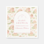 Rosa Feengarten-Baby-Party Serviette (Vorderseite)