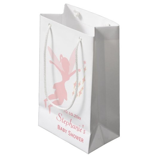 Rosa feenhafte Babyparty Kleine Geschenktüte (Vorderseite Schrägansicht)
