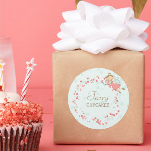 Rosa feenhaften Prinzessin Girls Birthday Runder Aufkleber
