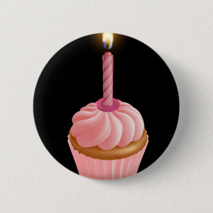 Rosa feenhafter Kuchenkleiner kuchen mit Button