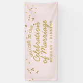 Rosa Feier der Hochzeit Banner (Vertikal)