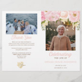 Rosa Feier des Programms zur Beerdigung von Leben Flyer (Vorne)