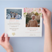 Rosa Feier des Programms zur Beerdigung von Leben Flyer (Hand)