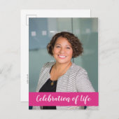 Rosa Feier zum Foto des Lebens Einladung Postkarte (Vorne/Hinten)