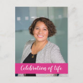 Rosa Feier zum Foto des Lebens Einladung Postkarte (Vorderseite)