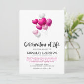 Rosa Feier zur Beerdigung des Lebens Einladung (Stehend Vorderseite)