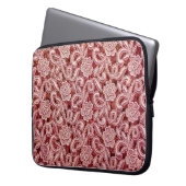 Rosa feine Spitzentextur mit nahtloser schöner Fed Laptopschutzhülle (Vorderseite Links)