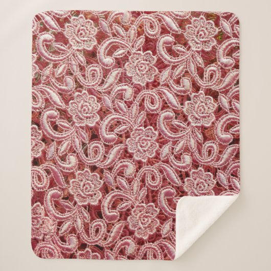 Rosa feine Spitzentextur mit nahtloser schöner Fed Sherpadecke (Vorderseite)