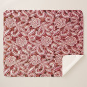 Rosa feine Spitzentextur mit nahtloser schöner Fed Sherpadecke (Vorderseite (Horizontal))