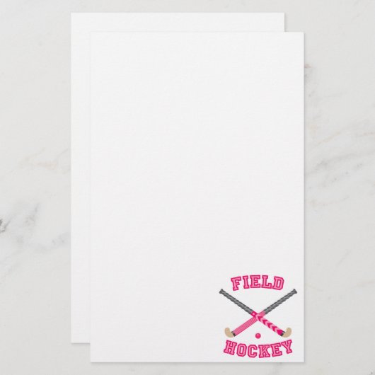 Rosa Feld-Hockey-Logo Briefpapier (Vorne/Hinten)