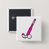 Rosa Feld-Hockey-Stock Button (Vorne & Hinten)