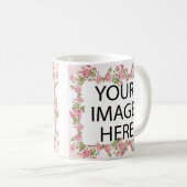Rosa Feld-Schablone addieren Ihr Bild und/oder Kaffeetasse (VorderseiteRechts)