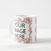 Rosa Feld-Schablone addieren Ihr Bild und/oder Kaffeetasse (Vorderseite Links)