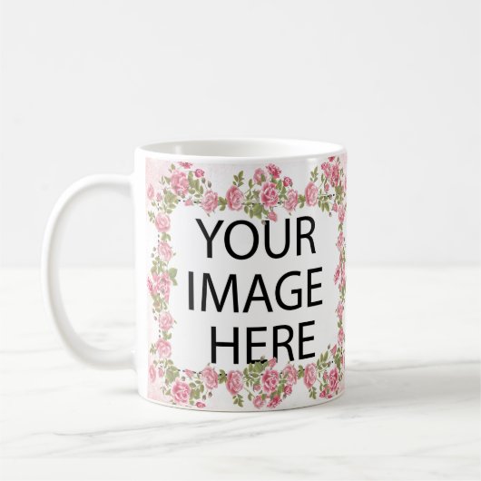 Rosa Feld-Schablone addieren Ihr Bild und/oder Kaffeetasse (Links)