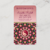 Rosa Feminine Beauty YinYang Holistic Visitenkarte (Rückseite)