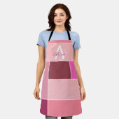 rosa Feminine moderne Monogram Schürze (Getragen)