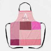 rosa Feminine moderne Monogram Schürze (Vorderseite)